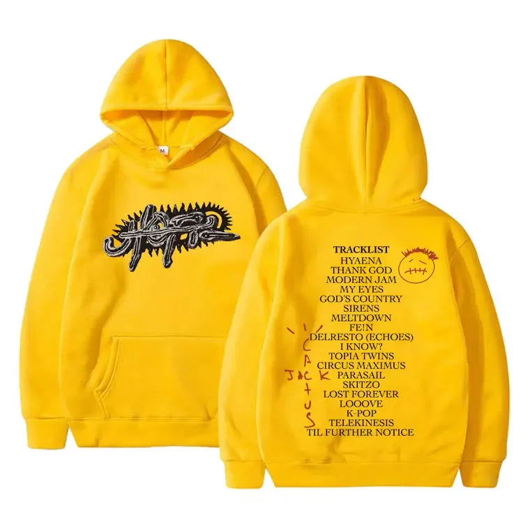 Rapper Cactus Jack Album UTOPIA Graphic Hoodie Unisex Hip Hop Trend Hooded Sweatshirt Street Fashion Vintage Oversized Pullovers