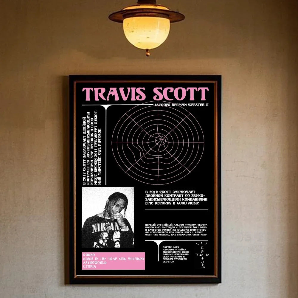 T-Travis Scott Astroworld Jackboys Music Album Poster art sticky wall waterproof home living room bedroom bar aesthetic decorati - Travis Scott Merchandise - Free Shipping Buy Now
