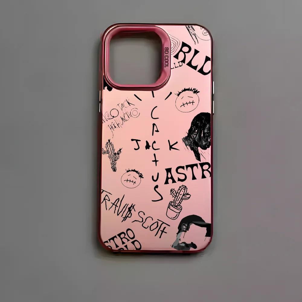 Travis S-Scott Rapper Singer Phone Case For IPhone 16 15 14 13 12 11 Pro Max Multicolor Laser Black Matte Metallic Aurora Funda - Travis Scott Merchandise - Free Shipping Buy Now