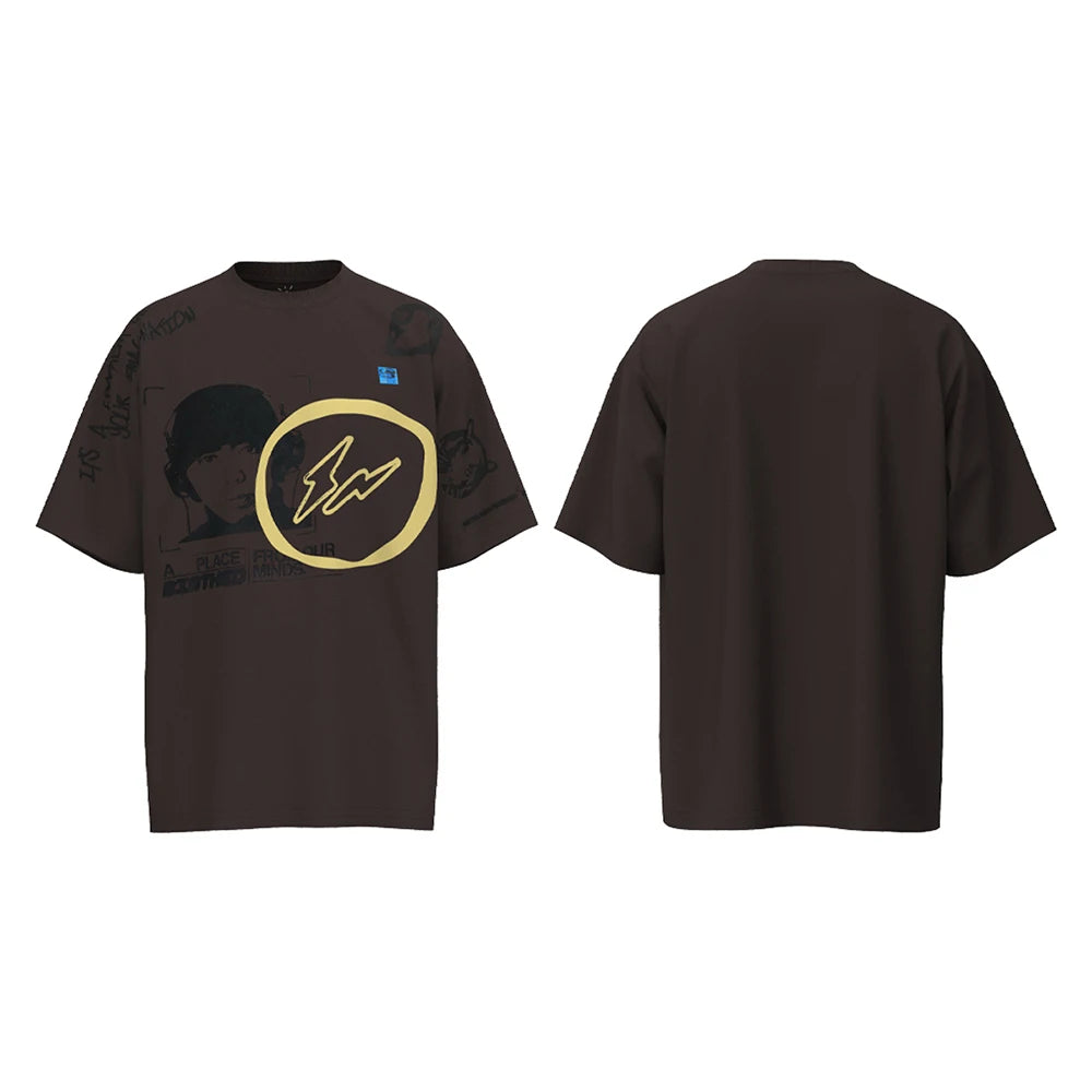 2023 New Summer Cactus Jack Letter Embroidery Short Sleeve Tees Men's Streetwear Crew Neck Cotton Tshirts Y2K Unisex Tank Tops - Travis Scott Merchandise - Free Shipping Buy Now