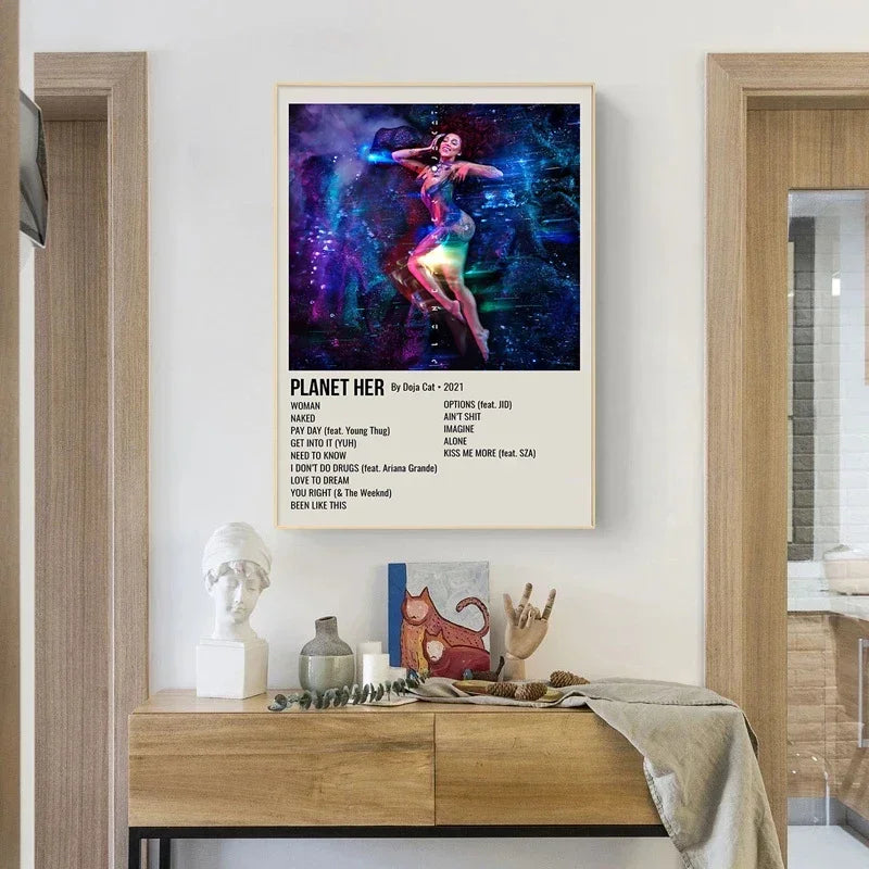 Music Album Covers Poster Rapper 2Pac,Travis Scott Hiphop Singer Album Covers Canvas Painting Wall Art Pictures Room Decor - Travis Scott Merchandise - Free Shipping Buy Now