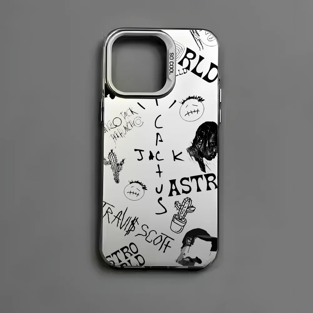 Travis S-Scott Rapper Singer Phone Case For IPhone 16 15 14 13 12 11 Pro Max Black Matte Multicolor Laser Metallic Aurora Funda - Travis Scott Merchandise - Free Shipping Buy Now