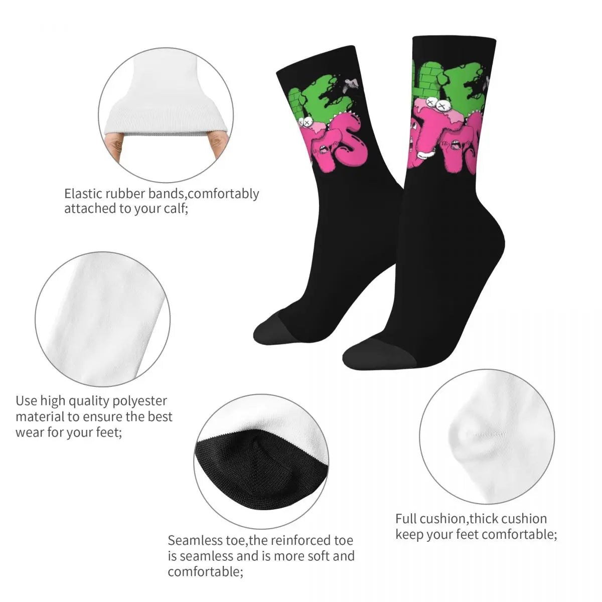Retro Travis Scott Basketball Socks Polyester Long Socks for Unisex Socks - Travis Scott Merchandise - Free Shipping Buy Now
