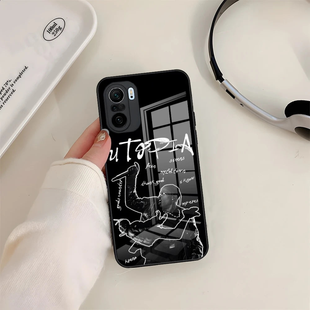 Travis Scott Utopia Rapper Tempered Glass Cover Phone Case for Redmi 13 12 13c 12c Note 13 Pro Plus 11 12 Pro 10 12s 9t 11s - Travis Scott Merchandise - Free Shipping Buy Now