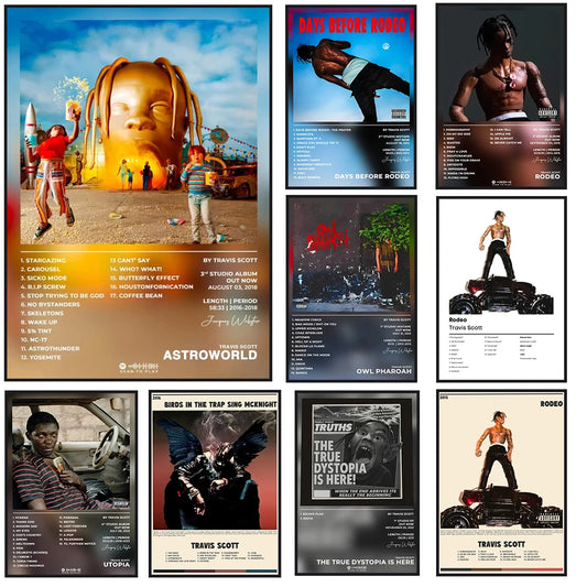 Travis Scott Rodeo/Astroworld Music Album Cover Series Art Poster Canvas Painting Wall Prints Picture for Living Room Home Decor - Travis Scott Merchandise - Free Shipping Buy Now