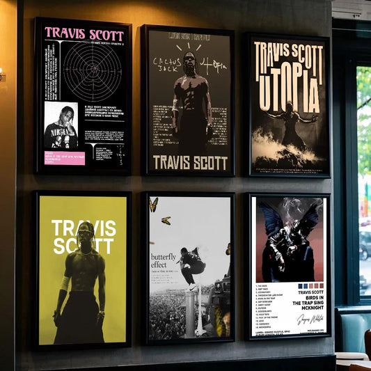 T-Travis Scott Astroworld Jackboys Music Album Poster art sticky wall waterproof home living room bedroom bar aesthetic decorati - Travis Scott Merchandise - Free Shipping Buy Now