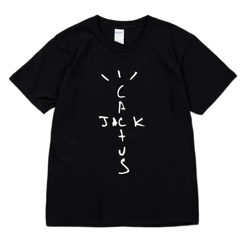 Kanye West Fashion Hip Hop Men Tshirt Tour Short Sleeve CACTUS JACK Print Basic Couple Loose Short Sleeve T-Shirt Cotton Clothes - Travis Scott Merchandise - Free Shipping Buy Now
