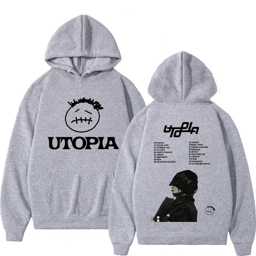 Hot Sale Rapper Cactus Jack Hoodie Utopia Music Album Print Sweatshirts Men Women Fashion Hip Hop Oversized Hoodies Streetwear - Travis Scott Merchandise - Free Shipping Buy Now