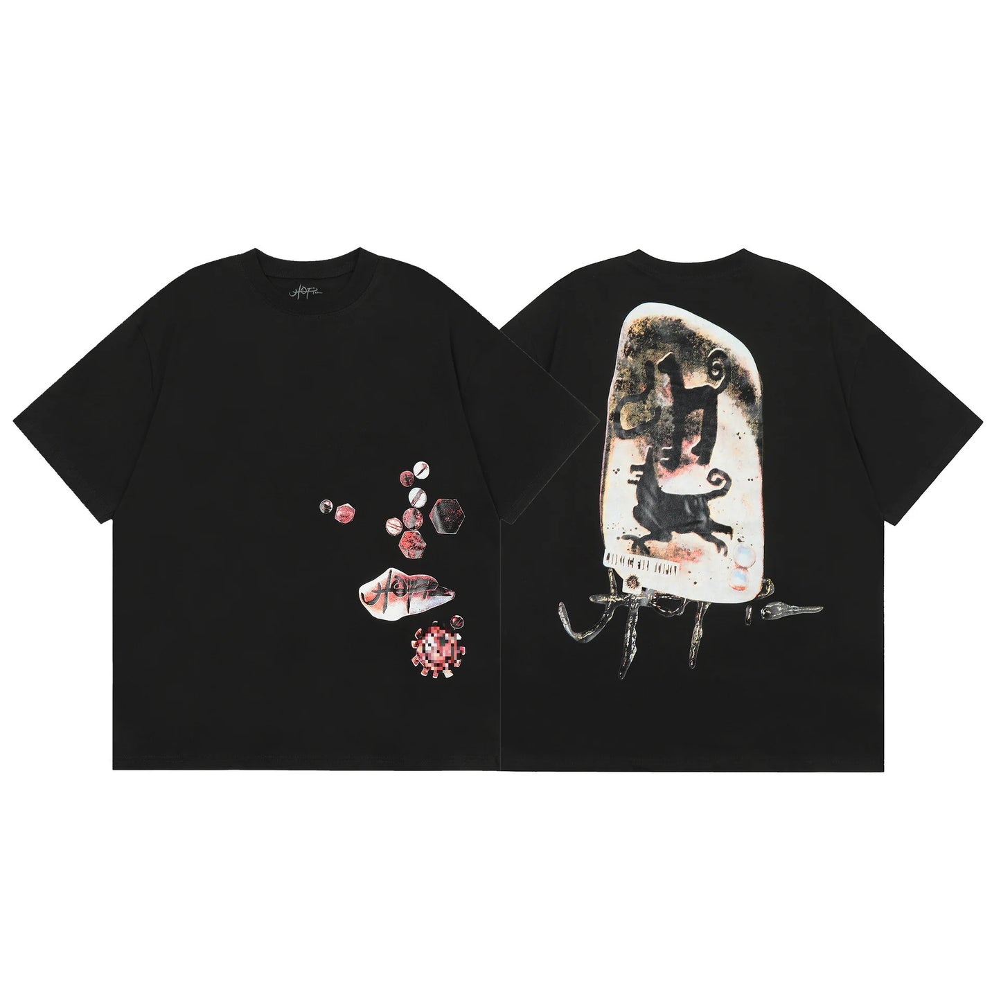 Travis Scott Album Art Graffiti T-shirt Shoulder-heavy trend Comfortable loose casual 100% cotton crew neck short sleeve T-shirt - Travis Scott Merchandise - Free Shipping Buy Now