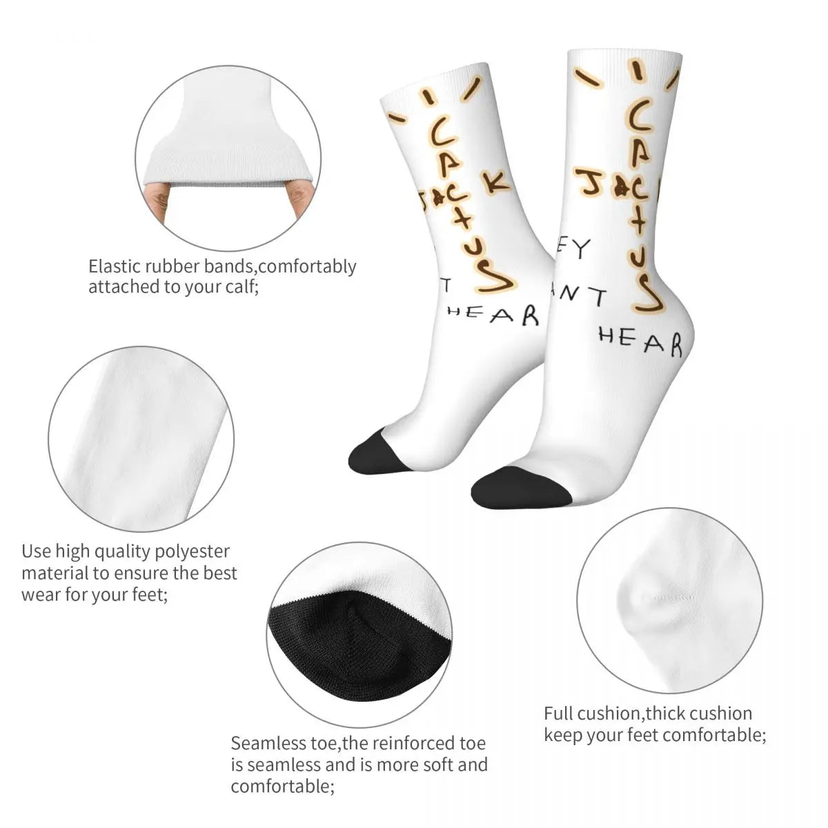 Funny Travis Scott Football Socks Polyester Middle Tube Socks for Women Men - Travis Scott Merchandise - Free Shipping Buy Now