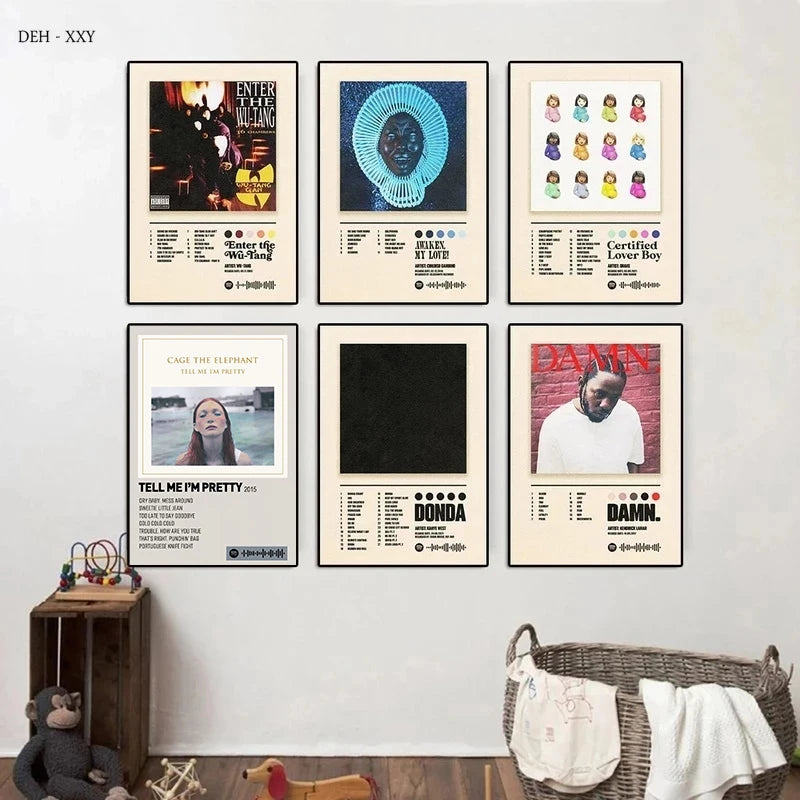 Music Album Covers Poster Rapper Hiphop Singer Album Covers Canvas Painting Wall Art Pictures Room Decor - Travis Scott Merchandise - Free Shipping Buy Now