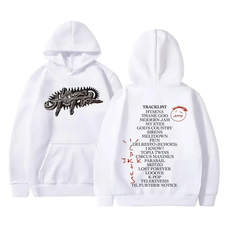Rapper Cactus Jack Album UTOPIA Graphic Hoodie Unisex Hip Hop Trend Hooded Sweatshirt Street Fashion Vintage Oversized Pullovers