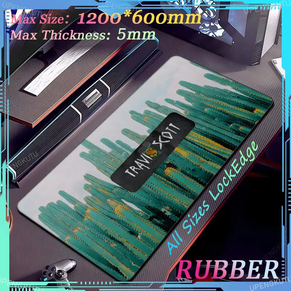 Travis Scott Oversized XXXL MousePad Anime Lock Edge Keyboard Gaming Accessories PC Rubber Mouse Pad Thick Desk Mat Carpet - Travis Scott Merchandise - Free Shipping Buy Now