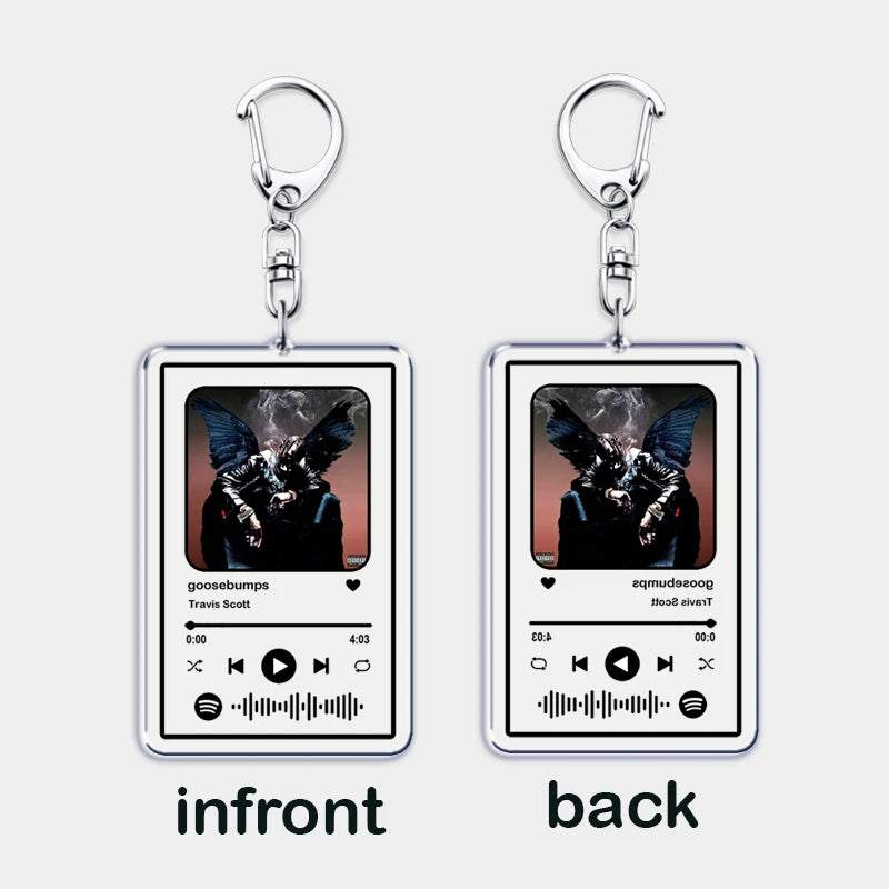 Hot Hip Hop Rap Singer Music Keychains for Women Man Accessories Bag Goosebumps Playlist Code Keying Jewelry Fans Friends Gift - Travis Scott Merchandise - Free Shipping Buy Now