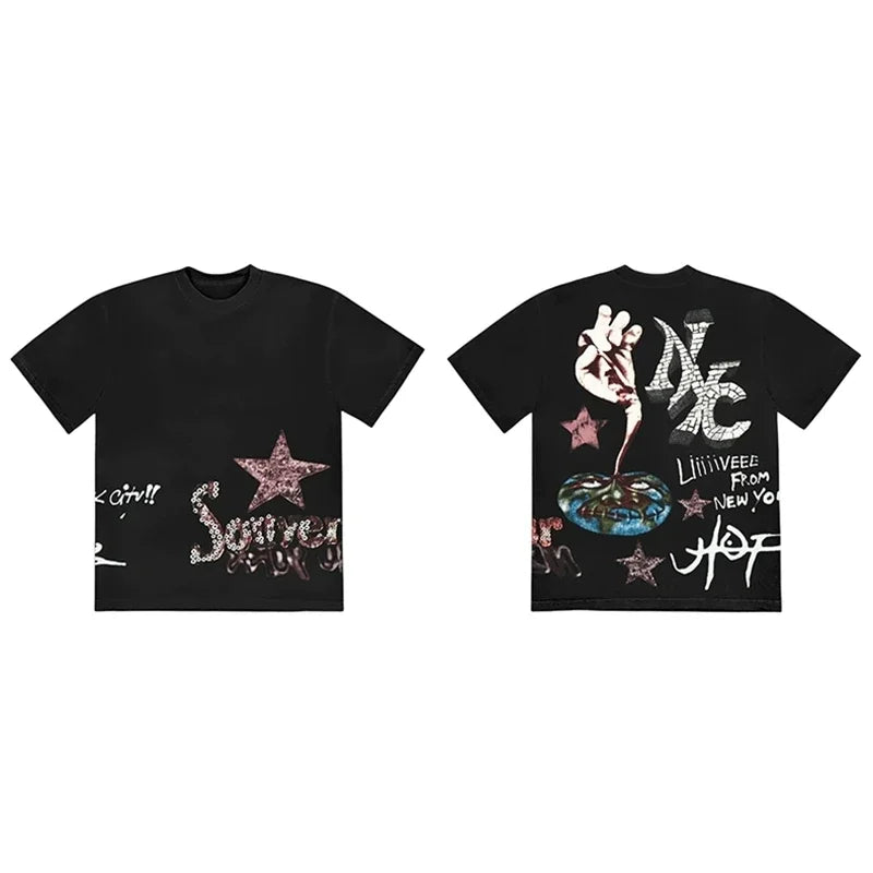 CACTUS JACK Short Sleeve T-shirt Men Women Loose Casual Crewneck Top Tees UTOPIA T Shirt - Travis Scott Merchandise - Free Shipping Buy Now