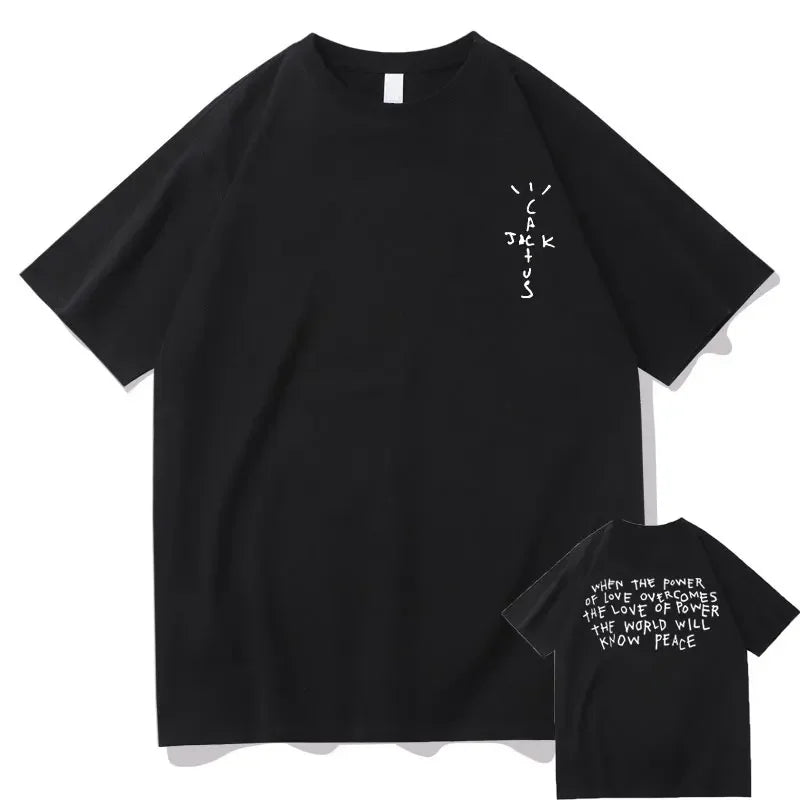 New Cactus Jack Tshirt Awesome Streetwear Oversized T Shirts Men Women Fashion Loose T-shirt Mens Hip Hop Trend Tee Short Sleeve - Travis Scott Merchandise - Free Shipping Buy Now