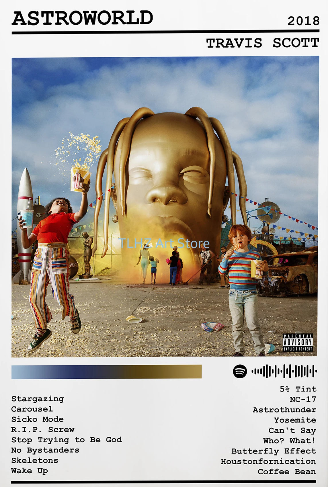 Rapper Travis-Scott Music Album Cover Singer Star Posters and Prints Canvas Printing Wall Art Picture for Living Room Decor Gift - Travis Scott Merchandise - Free Shipping Buy Now