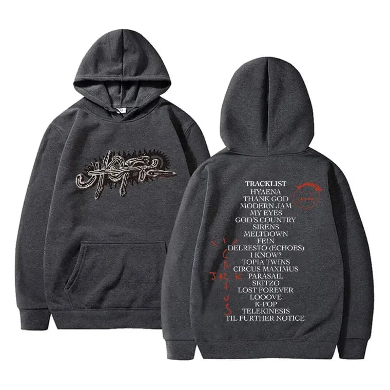 Rapper Cactus Jack Album UTOPIA Graphic Hoodie Unisex Hip Hop Trend Hooded Sweatshirt Street Fashion Vintage Oversized Pullovers