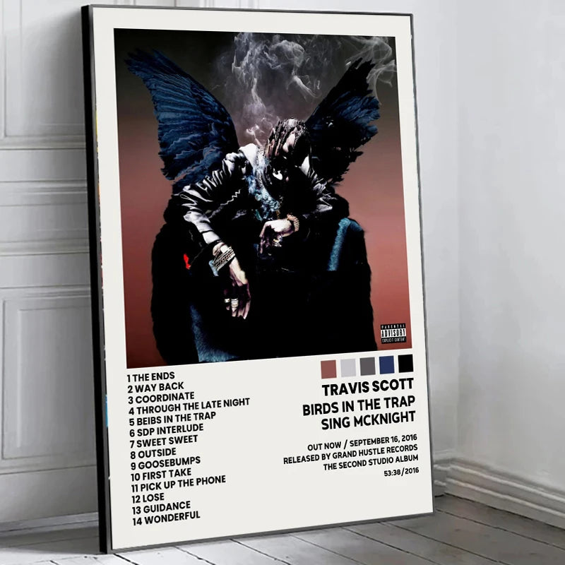 Music Album Covers Postert-travis Rapper S-scott Hiphop Singer Album Covers Canvas Painting Wall Art Picture Poster Room Decor - Travis Scott Merchandise - Free Shipping Buy Now