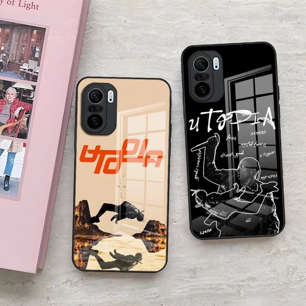 Travis Scott Utopia Rapper Tempered Glass Cover Phone Case for Redmi 13 12 13c 12c Note 13 Pro Plus 11 12 Pro 10 12s 9t 11s - Travis Scott Merchandise - Free Shipping Buy Now