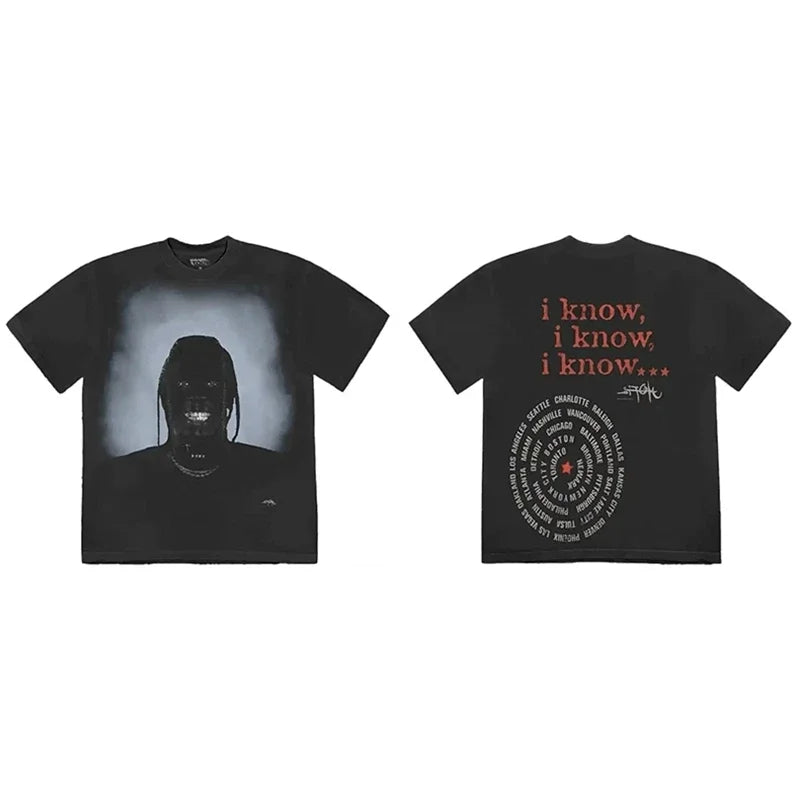 CACTUS JACK Short Sleeve T-shirt Loose Casual Crewneck Men Women Top Tees UTOPIA T Shirt - Travis Scott Merchandise - Free Shipping Buy Now