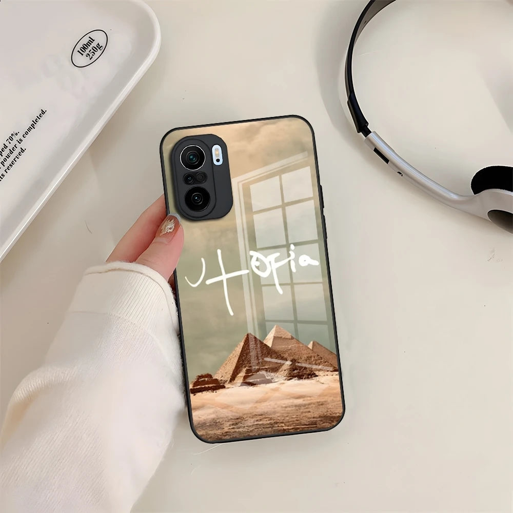 Travis Scott Utopia Rapper Tempered Glass Cover Phone Case for Redmi 13 12 13c 12c Note 13 Pro Plus 11 12 Pro 10 12s 9t 11s - Travis Scott Merchandise - Free Shipping Buy Now