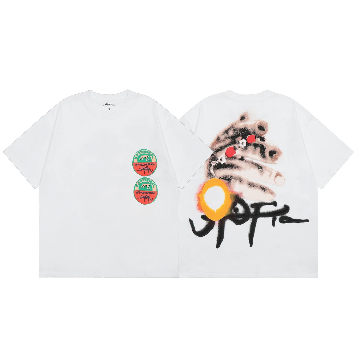 Travis Scott Album Art Graffiti T-shirt Shoulder-heavy trend Comfortable loose casual 100% cotton crew neck short sleeve T-shirt - Travis Scott Merchandise - Free Shipping Buy Now