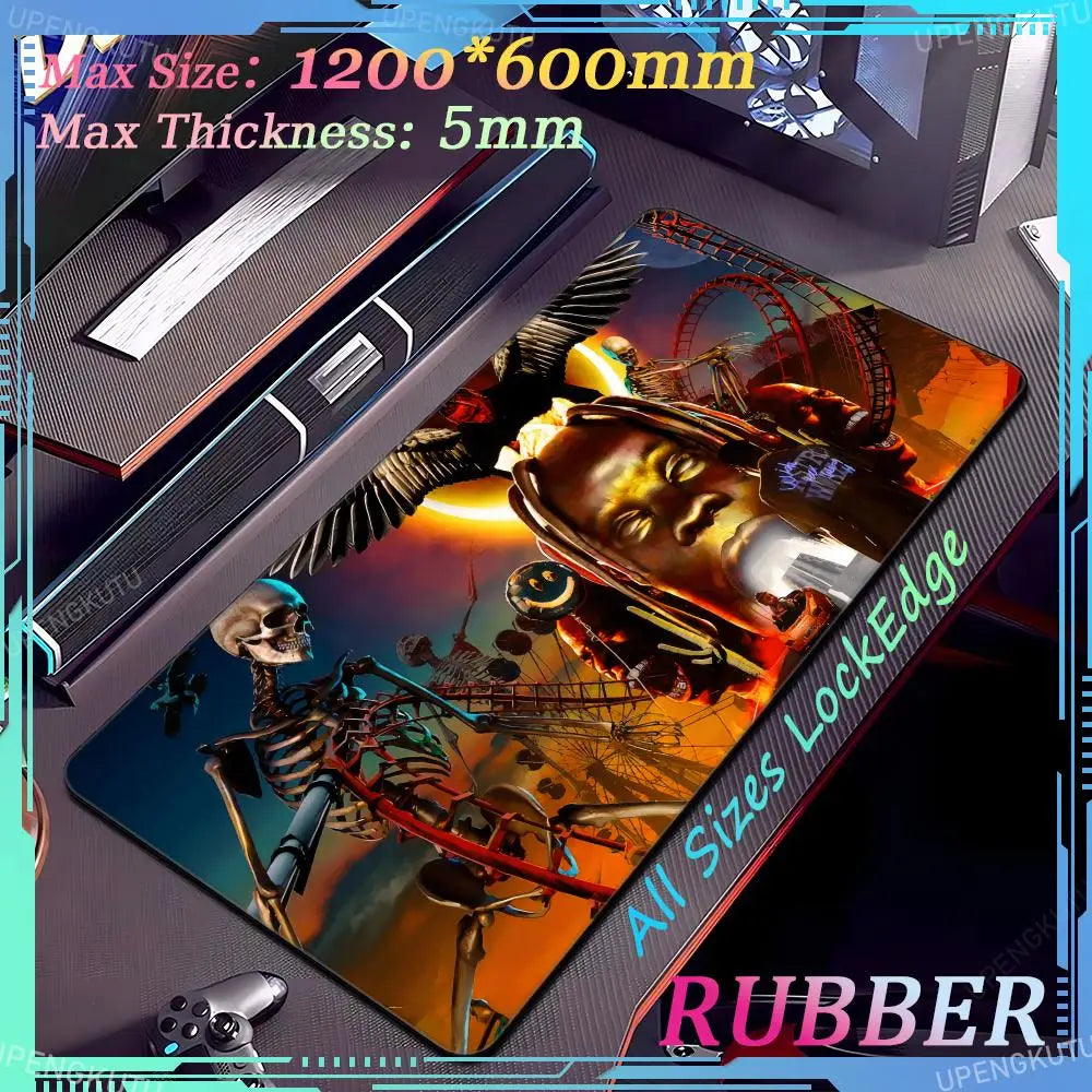 Travis Scott Oversized XXXL MousePad Anime Lock Edge Keyboard Gaming Accessories PC Rubber Mouse Pad Thick Desk Mat Carpet - Travis Scott Merchandise - Free Shipping Buy Now