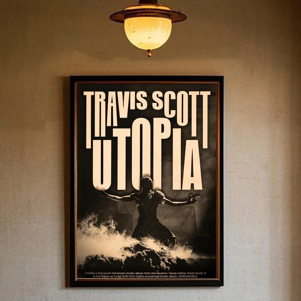 T-Travis Scott Astroworld Jackboys Music Album Poster art sticky wall waterproof home living room bedroom bar aesthetic decorati - Travis Scott Merchandise - Free Shipping Buy Now