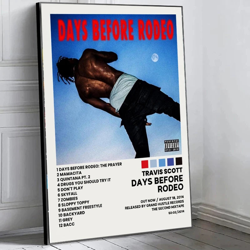 Music Album Covers Postert-travis Rapper S-scott Hiphop Singer Album Covers Canvas Painting Wall Art Picture Poster Room Decor - Travis Scott Merchandise - Free Shipping Buy Now