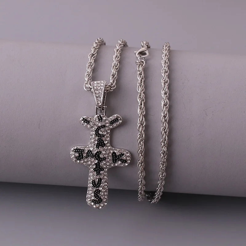 2022 Trend Hip Hop Travis scott Cactus Cubic Zirconia Silver Color Golden Necklaces Pendants For Men Jewelry Fashion Accessories - Travis Scott Merchandise - Free Shipping Buy Now