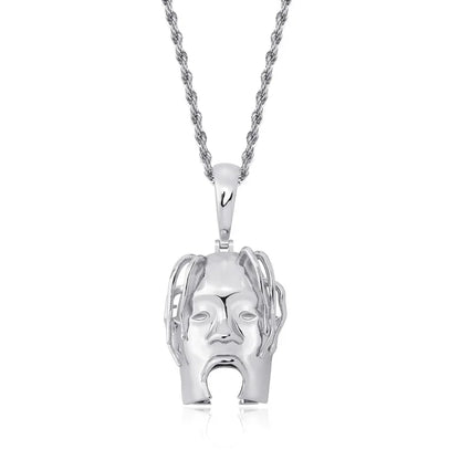 Hip Hop Travis ScottS Rapper Character Avatar Pendants Necklace for Men Rapper Jewelry with 24inch Stainless Steel chain