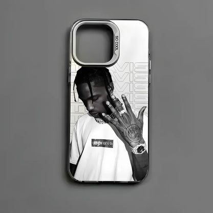 Travis S-Scott Rapper Singer Phone Case For IPhone 16 15 14 13 12 11 Pro Max Black Matte Multicolor Laser Metallic Aurora Funda - Travis Scott Merchandise - Free Shipping Buy Now