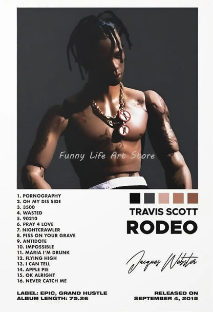 Rapper Travis-Scott Music Posters and Prints Canvas for Living Room Album Cover Singer Star Decor Gift Printing Wall Art Picture - Travis Scott Merchandise - Free Shipping Buy Now