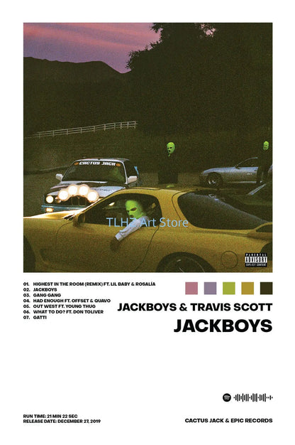 Travis-Scott Music Album Cover Singer Rapper Star Posters and Prints Canvas Printing Wall Art Picture for Living Room Decor Gift - Travis Scott Merchandise - Free Shipping Buy Now
