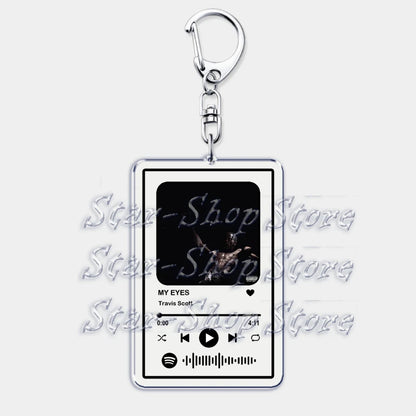 Hot Hip Hop Rap Singer Music Keychains for Women Man Accessories Bag Goosebumps Playlist Code Keying Jewelry Fans Friends Gift - Travis Scott Merchandise - Free Shipping Buy Now