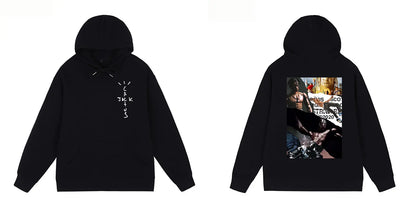 2024 New Fashion TRAVIS SCOTT Hoodie Splicing Album Cover Hip Hop Rap Fashion High Street Co-branded Hoodie for Men and Women