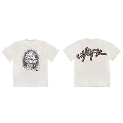 CACTUS JACK Short Sleeve T-shirt Loose Casual Crewneck Men Women Top Tees UTOPIA T Shirt - Travis Scott Merchandise - Free Shipping Buy Now