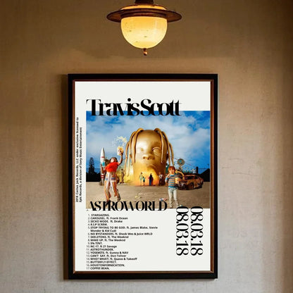 T-Travis Scott Astroworld Jackboys Music Album Poster art sticky wall waterproof home living room bedroom bar aesthetic decorati - Travis Scott Merchandise - Free Shipping Buy Now