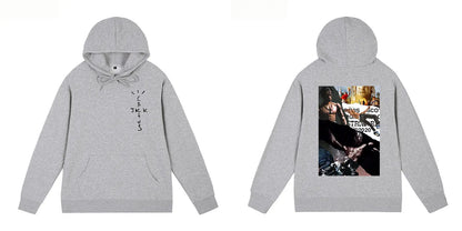 2024 New Fashion TRAVIS SCOTT Hoodie Splicing Album Cover Hip Hop Rap Fashion High Street Co-branded Hoodie for Men and Women