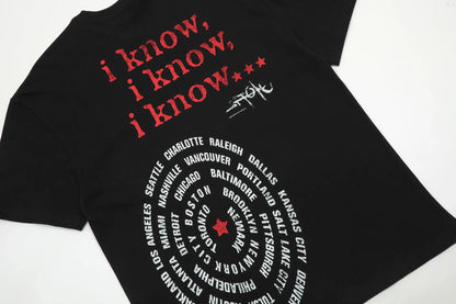 New 2024 Luxurious Men UTOPIA I Know T Shirts T-Shirt Hip Hop Skateboard Street T-Shirts Tee Shirt Top kenye #736