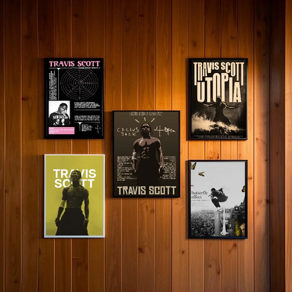 T-Travis Scott Astroworld Jackboys Music Album Poster art sticky wall waterproof home living room bedroom bar aesthetic decorati - Travis Scott Merchandise - Free Shipping Buy Now