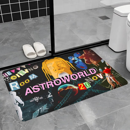 Travis Scott Astroworld Room Mats Anti-slip Absorb Water Long Strip Cushion Bedroon Mat Welcome Doormat - Travis Scott Merchandise - Free Shipping Buy Now