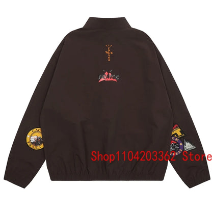 Cactus Jack Hoodie Spring Fashion New Half Zip Pullover Jacket Embroidery Badge Loose Casual UTOPIA Sweatshirt Men Women