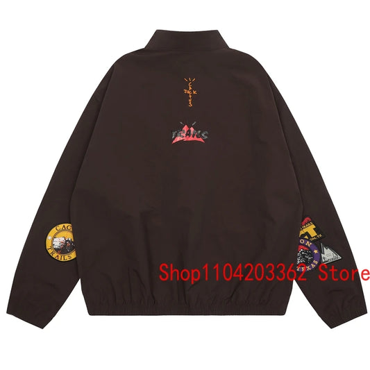 Cactus Jack Hoodie Spring Fashion New Half Zip Pullover Jacket Embroidery Badge Loose Casual UTOPIA Sweatshirt Men Women