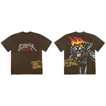 CACTUS JACK Short Sleeve T-shirt Loose Casual Crewneck Men Women Top Tees UTOPIA T Shirt - Travis Scott Merchandise - Free Shipping Buy Now