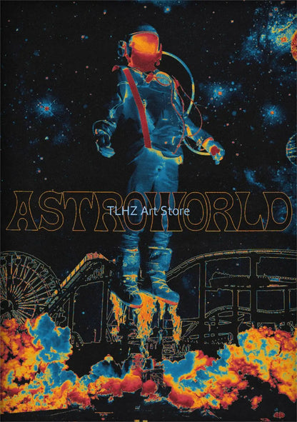 Travis-Scott Music Album Cover Singer Rapper Star Posters and Prints Canvas Printing Wall Art Picture for Living Room Decor Gift - Travis Scott Merchandise - Free Shipping Buy Now