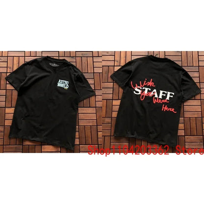 Street Men Women CACTUS JACK Short Sleeve T-shirt Summer Loose Casual Cartoon Print Crewneck Top Breathable Cotton UTOPIA Tshirt - Travis Scott Merchandise - Free Shipping Buy Now