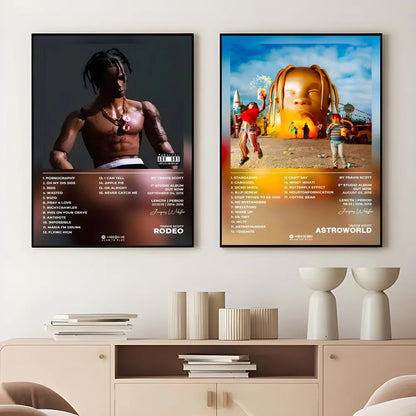 T-Travis S-Scott RodeoAstroworld Album Poster Sticky Wall Art Printing Waterproof Home Living Bed Room Bar Aesthetic Decor - Travis Scott Merchandise - Free Shipping Buy Now