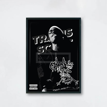 Popular American Rapper Singer Travis Scott Posters Stylized Portrait Prints Canvas Painting Wall Art Pictures Home Room Decor - Travis Scott Merchandise - Free Shipping Buy Now